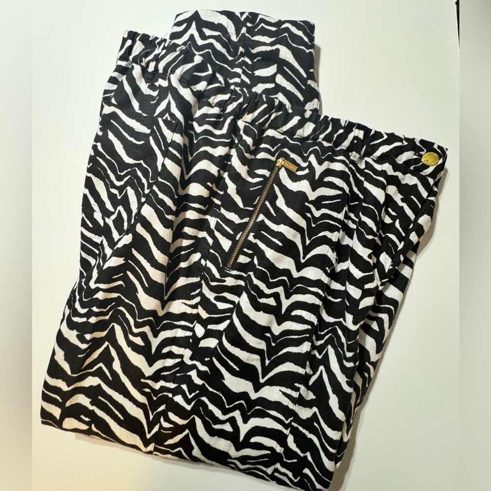 Calvin Klein zebra pants linen